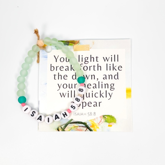 Bible Verse Beaded Bracelet - Handmade - Picture 1 of 2